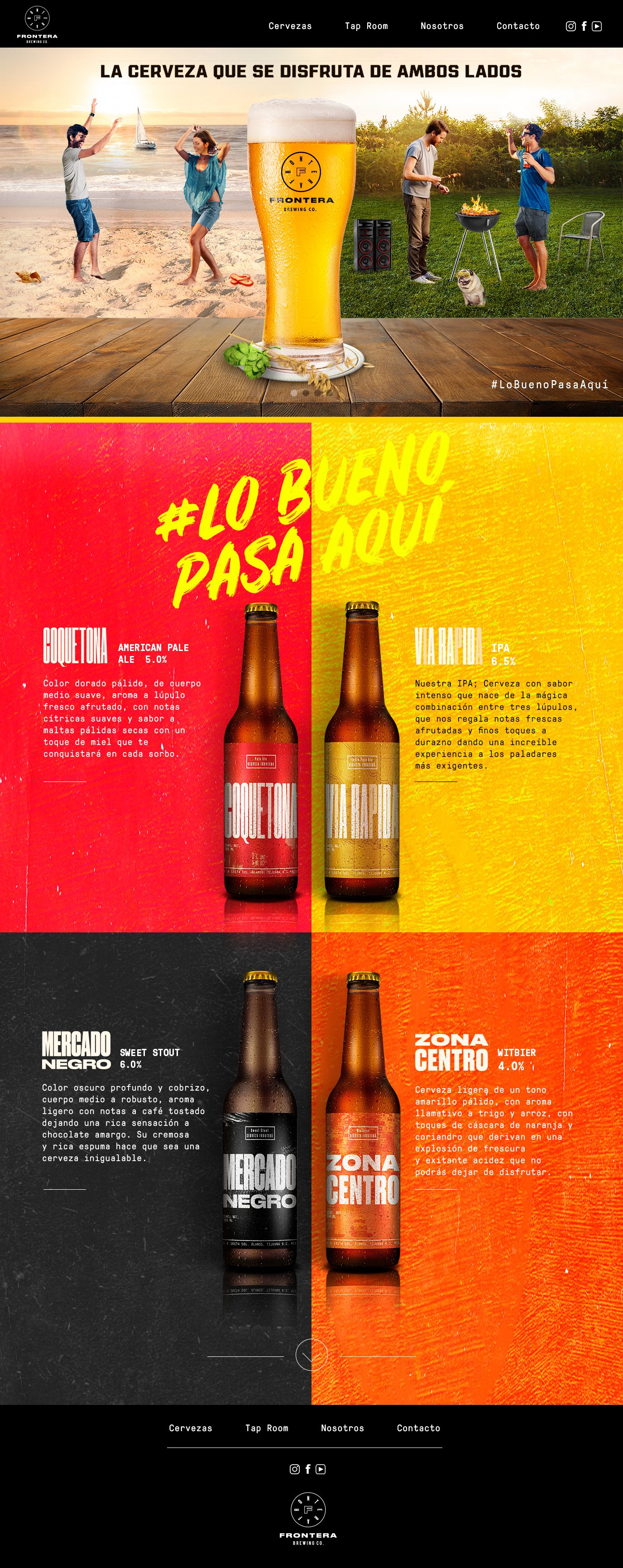 Cerveza Frontera - La cerveza ue se disfruta de ambos lados. #LoBuenoPasaAquí